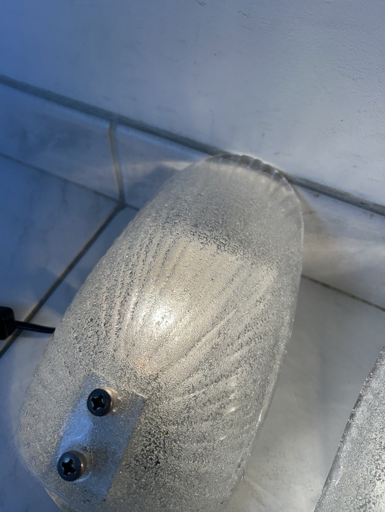 Image 1 of 2x vintage glass wall lamp shell Laguna Light