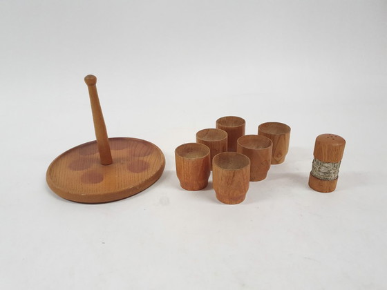 Image 1 of Vintage wooden egg cups, The Netherlands 1950's