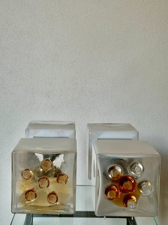 Image 1 of Large Mid-Century Modern Mazzega Murano Glass Sconces by Gaetano Sciolari, 1970s - A Pair
