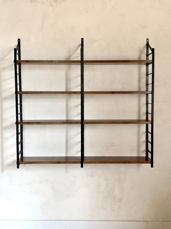 Vintage wandplanken van Rio palissanderhout – Wandrek, Wood, Metal (photo 6 of 12)