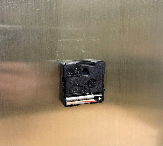 Image 1 of Grote industriële vierkante plafondklok met twee zijden van Pragotron, jaren 70