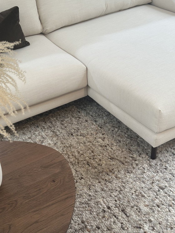 Image 1 of Canapé 3 places SITS Bank Billie avec sommier sur pieds en noyer et revêtement en lin mélangé beige