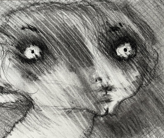 Image 1 of Robert Detheux - Magnifique portrait surréaliste - Vendu encadré 