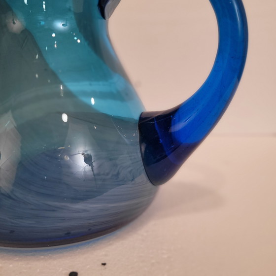 Image 1 of Jarra cristal soplado azul, 50’s - Italia
