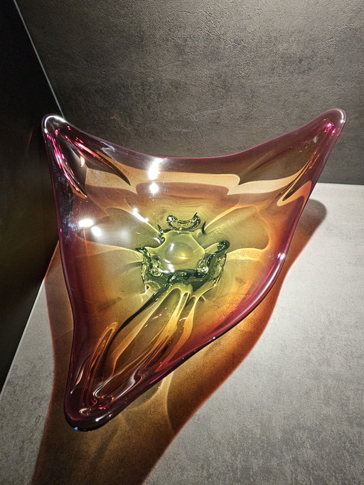 Coupe à fruits vintage en verre de Murano