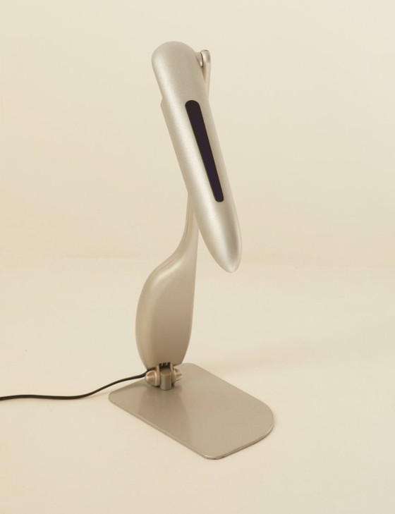 Image 1 of Lampada grigia postmoderna design Philippe Michel vintage circa 1980