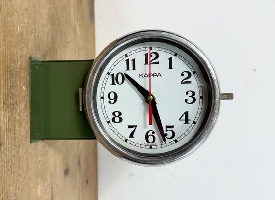 Image 1 of Vintage Green Kappa Maritime Double-Sided Wall Clock, 1980s