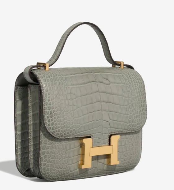 Image 1 of Borsa HERMES Constance en Cuirs exotiques Gris - 103228