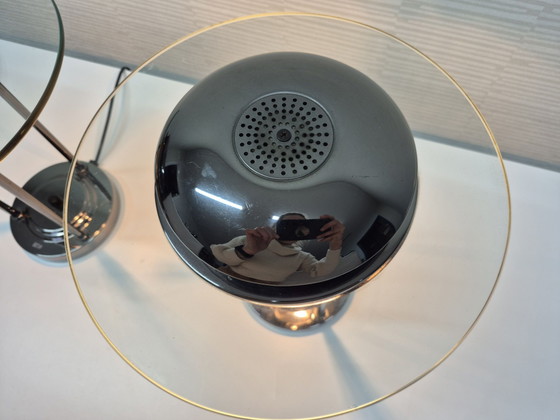 Lampada da tavolo Saturn Robert Sonneman (2). Lampada da scrivania vintage. – Lampade da tavolo, Cromo (photo 10 of 15)