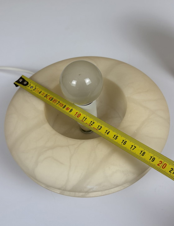 Image 1 of Vintage Alabaster table / night lamp beige cream tones veining