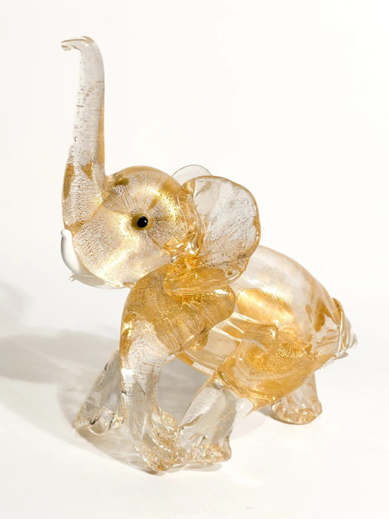 Little Elephant in Murano Glass and Gold Leaf Attributed to Ercole Barovier 1930s – Sculpture (photo 6 of 11)