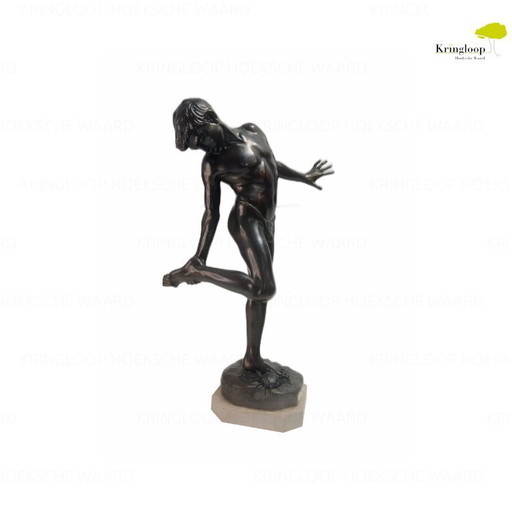 Bronze statue "Boy with crab"