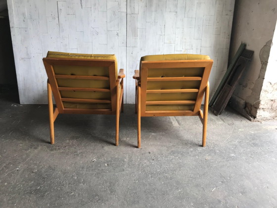 Set of Mid-Century Wooden Lounge Chairs, 1960s – Armchairs, Mid Century Modern (photo 9 of 13)