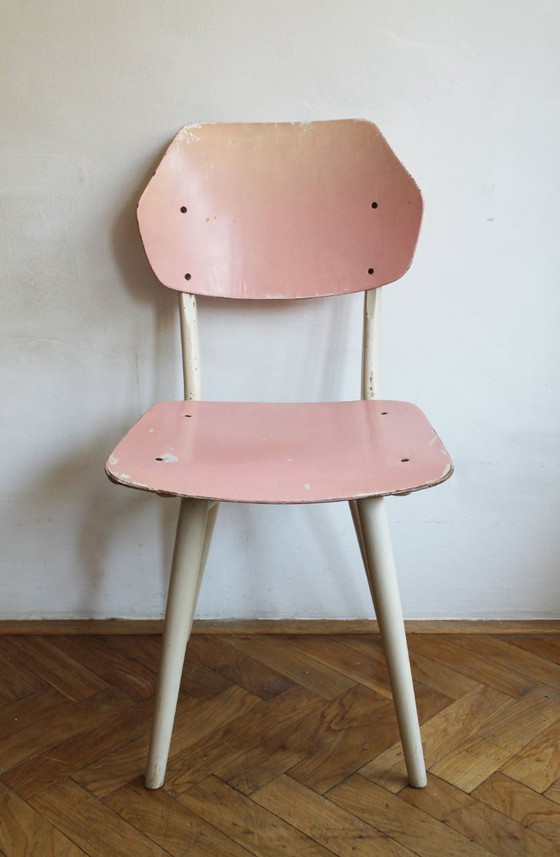 Set di 6 sedie da pranzo TON | Finitura originale color pastello | 1964 – Wood (photo 13 of 46)