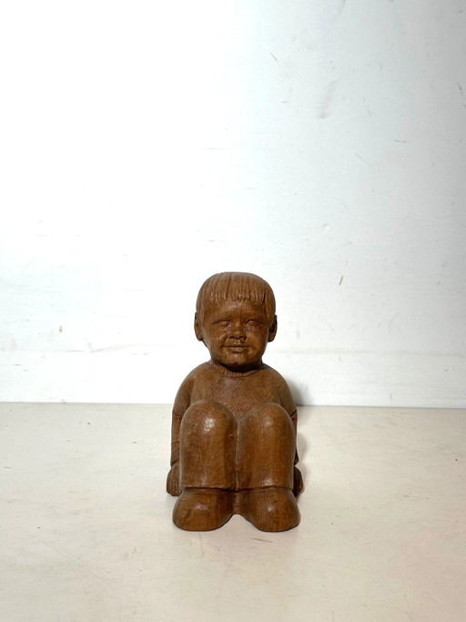 Escultura de madera tallada "Joris Minne" – beeldhouwkunst