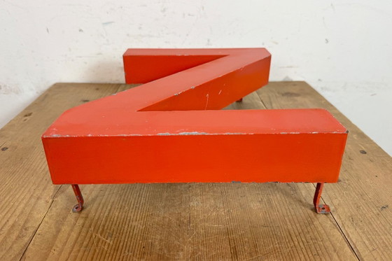 Image 1 of Lettera Z in ferro rosso vintage, anni '70