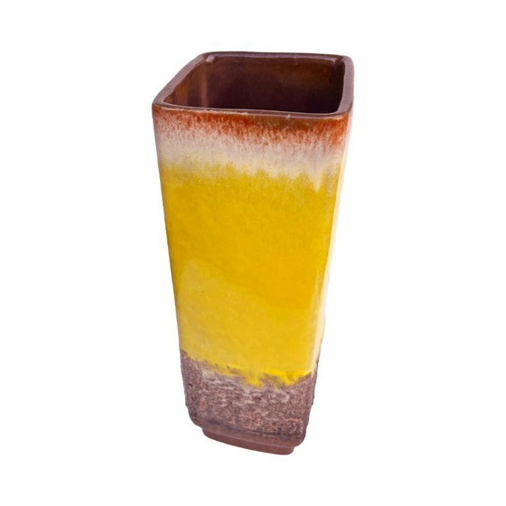 Image 1 of Vaso Strehla 1224/24 – Germania, anni '70, lava grassa, smalto giallo