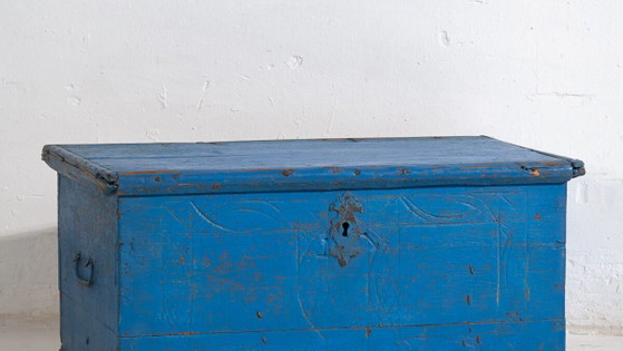 Antique blue chest (c.1920) #40 – Chest of drawers (photo 3 of 40)
