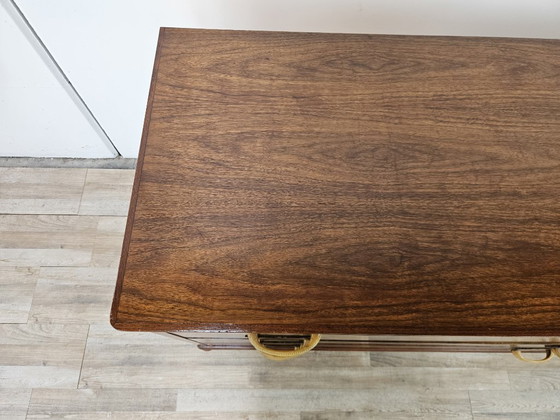 Image 1 of Commode Art Déco en ronce de noyer à quatre tiroirs
