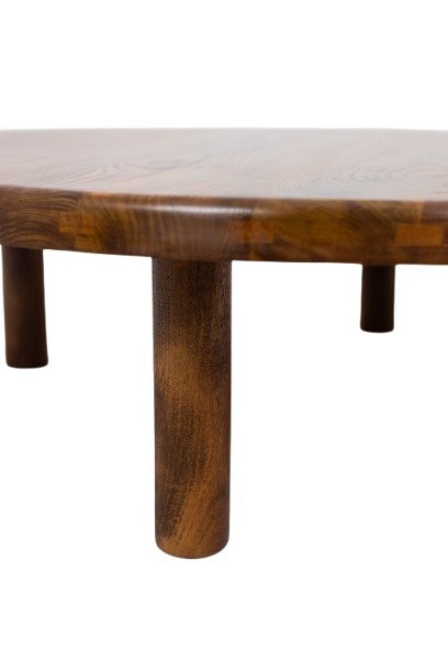 Image 1 of Pierre Chapo. Table basse en orme massif blond. Années 1970.