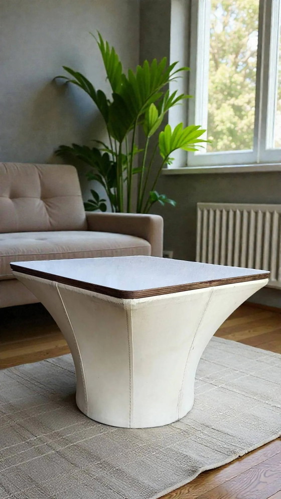 Tavolino da caffè Mushroom di Bernard Brunier / anni '60 – Tavolini da caffè, Leather, Wood (photo 3 of 8)
