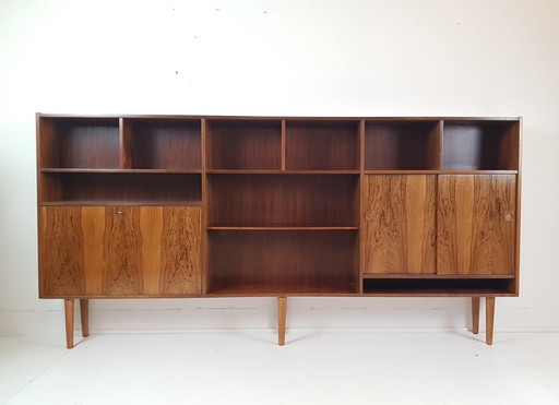 vintage Deense wandkast | vakkenkast palissander hout