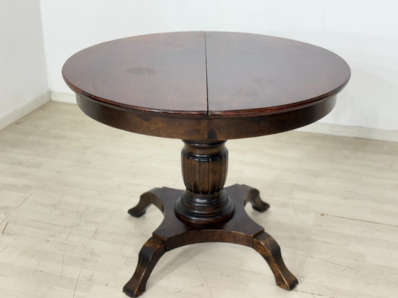 Image 1 of Gründerzeit dining table / round extendable table / kitchen table / vintage dining table