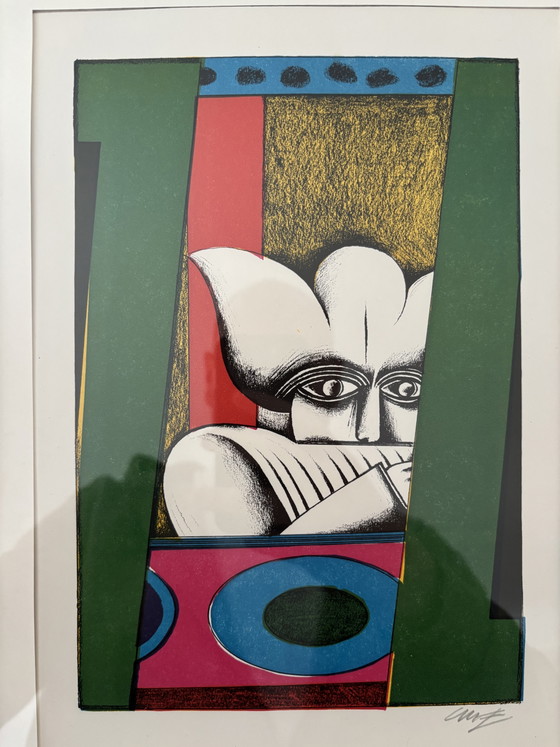 Litografia a colori originale firmata Christoph Meckel 1935-2020 – Litografie e stampe, Paper (photo 2 of 5)