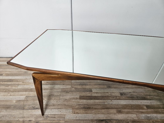1950s wooden dining table with mirrored top (photo 7 of 15)