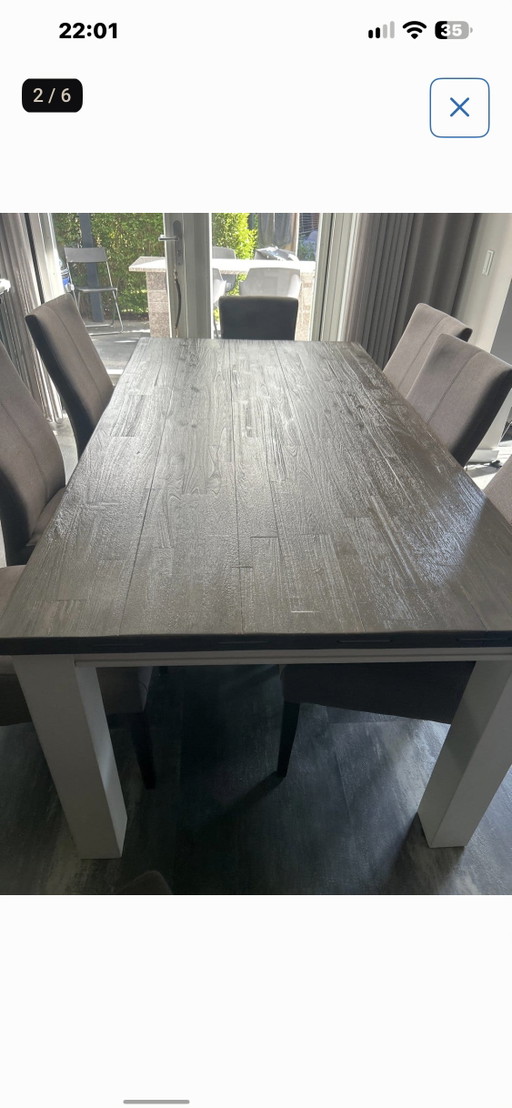 H&H Dining Table with 6 or 8 Chairs - 190x100x77 cm – eettafels, Wood (photo 2 of 7)