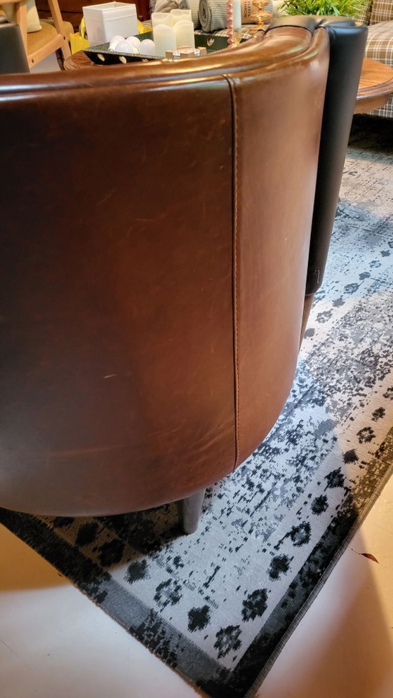 Poltrone Club Vintage Stile Art Déco in Pelle (di Pecora) Set di 2 – Legno (photo 10 of 12)