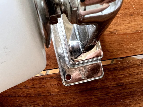 Image 1 of Pair of vintage INDA sconces - chrome & white opaline - Italy, Circa 1970