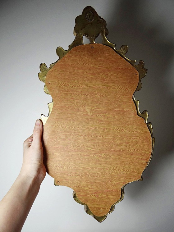 Image 1 of Specchio da parete vintage in stile rococò dorato, Italia, circa 1950-1970, legno e stucco dorato.