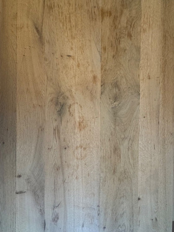 Image 1 of Purewood Norberg dining table with oak white base and matching bench