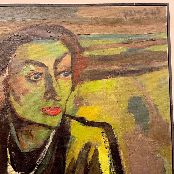 Luc Perot, Colette Woman Wearing, 1947, Huile sur Toile – Peintures et dessins, Canvas, Wood (photo 3 of 11)