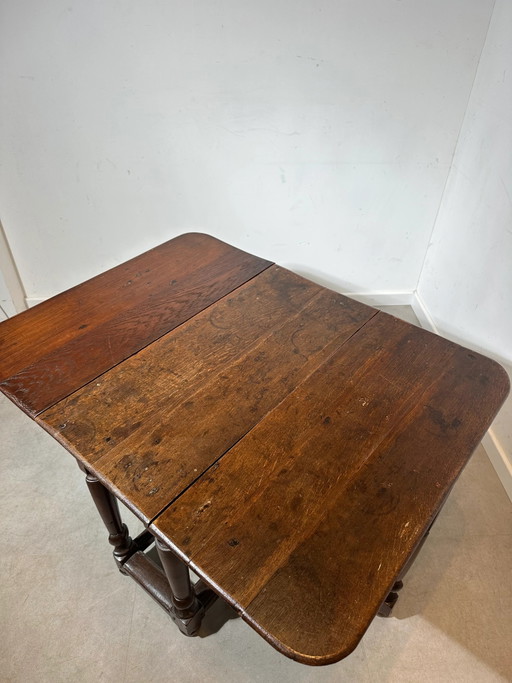 Mesa antigua de roble macizo con alas abatibles – eettafels (photo 2 of 3)