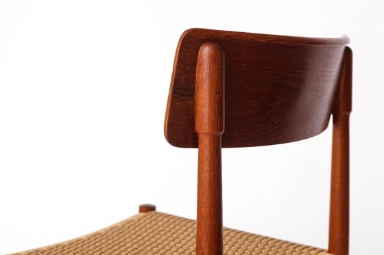 Image 1 of 1960 Deense eetkamerstoel - Teak houten frame met Deense koord zitting - Vintage Mid Century Modern