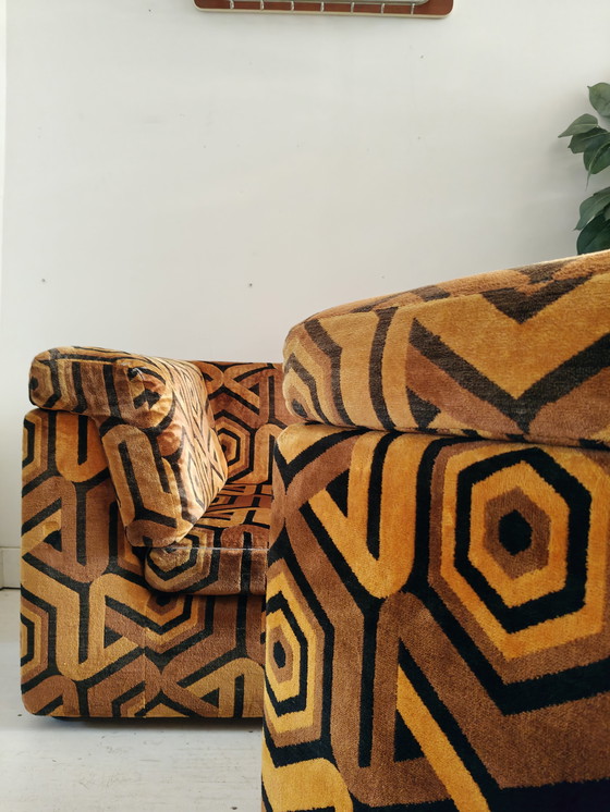 Image 1 of Divano modulare colorato vintage con motivo anni '70