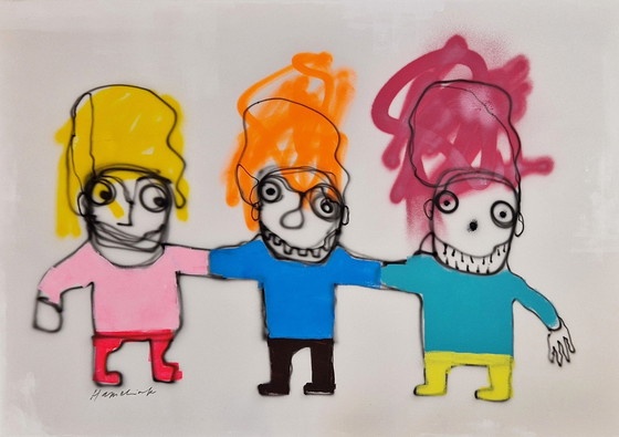 Image 1 of Peinture tendue Hamelink : joie connectée