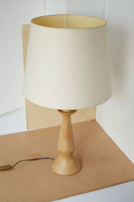Image 1 of Grote lampvoet van keramiek/steengoed, gesigneerd Drillon, vintage jaren 1950/60.