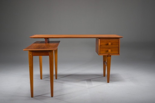 Escritorio de teca en forma de L Mid-Century Modern, años 70 – bureau, Wood (photo 2 of 18)