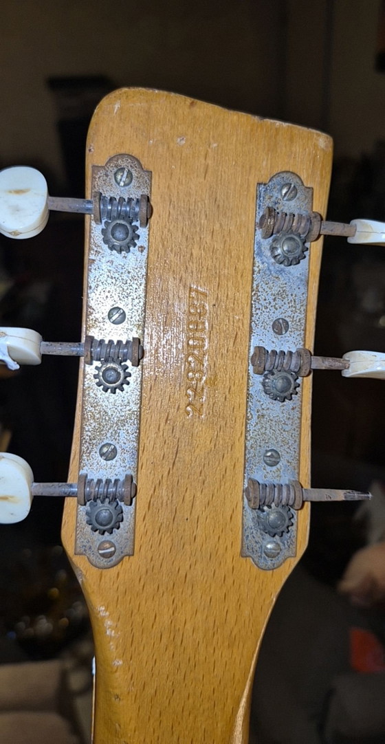 Chitarra acustica vintage Egmond, Oggetti decorativi, Metallo, Legno, Nero (foto 5 di 6)