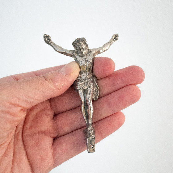 Image 1 of Antique 19th-century French metal Corpus Christi for a crucifix