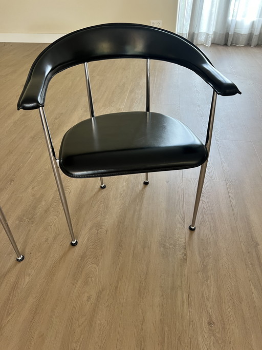 2 Fasem P40 Stühle mit Chrombeinen
