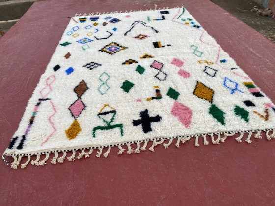 Beni Ouarain rug 300x200 cm – Cream wool with symbolic patterns – Rugs & carpets, Cotton (photo 3 of 13)