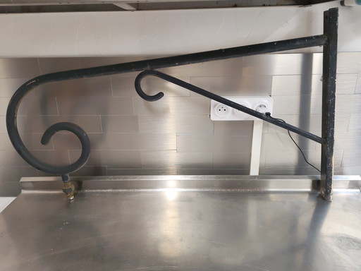 Antique Claude Lefebvre Copper Street Lantern & Wall Bracket