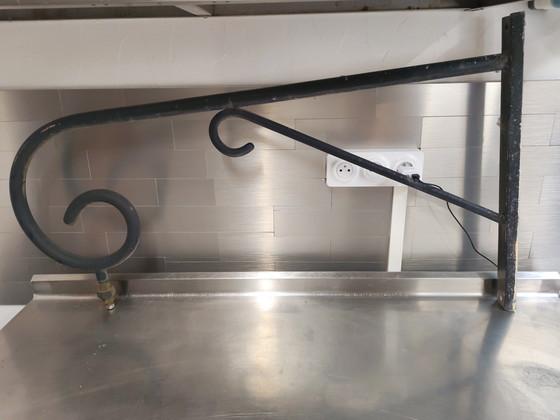 Image 1 of Antique Claude Lefebvre Copper Street Lantern & Wall Bracket