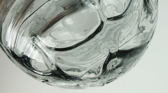 Image 1 of nr. 1 van 2 - elegante mid century hanglamp doria-leuchten helder en rookgrijs glas en metaal 60s 70s hanglamp