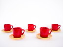 Set of ceramic mugs, Italian design, 1980s, made in Italy