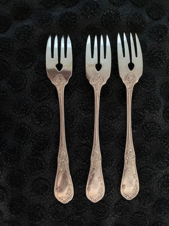 Image 1 of 6 juegos de cubiertos de pescado bañados en plata